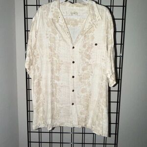 Casual Cream Button-Down Shirt for Men